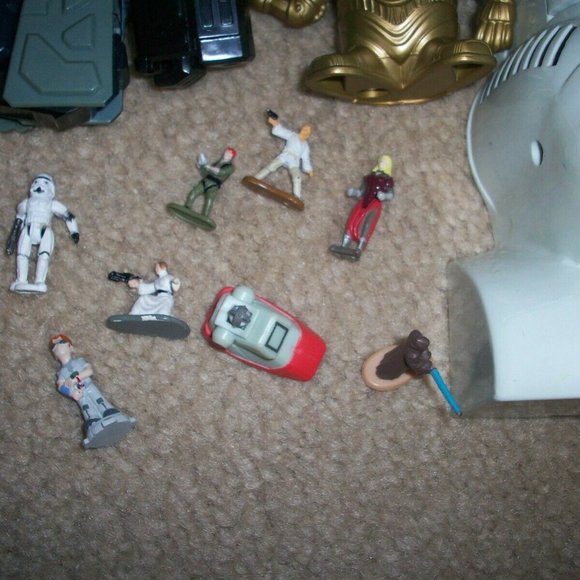 Star Wars Toy Lot Micro Machines Mini Heads Darth Vader Trooper Tin Box, Figures - Picture 8 of 14